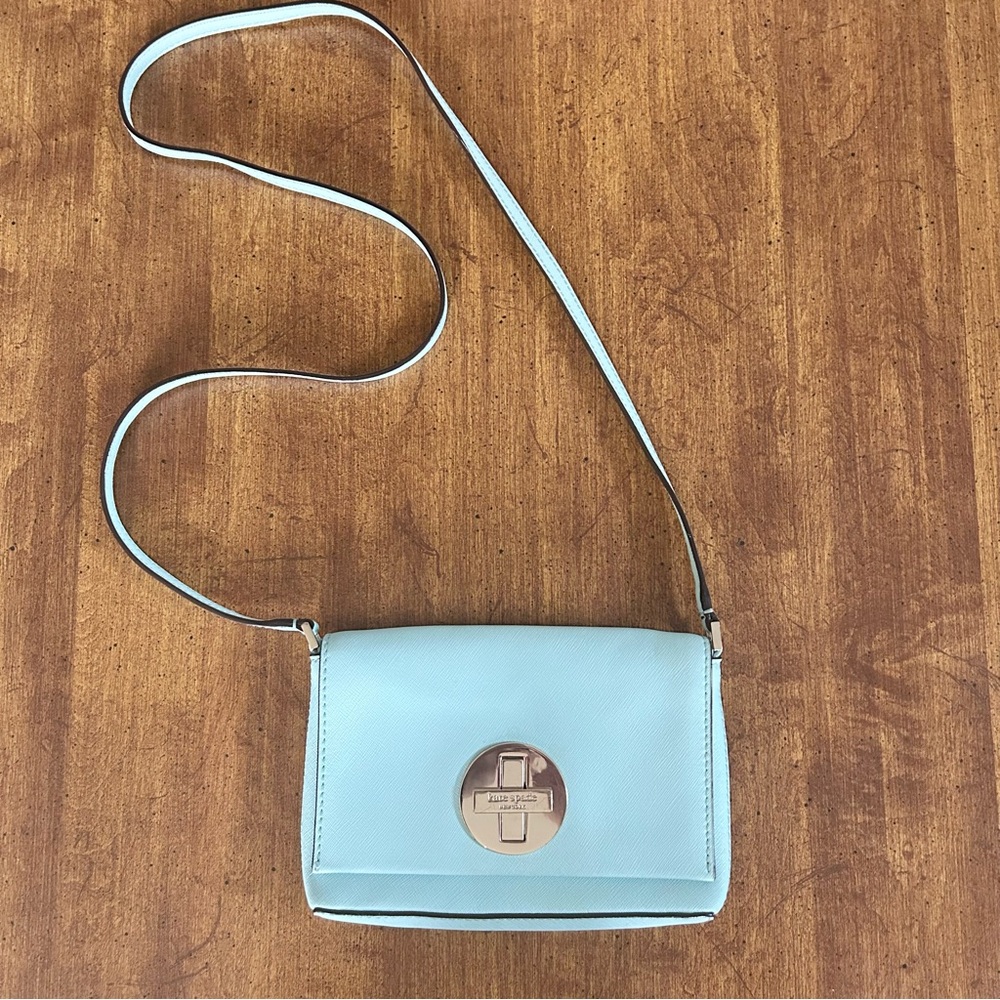Kate Spade Newbury Lane Sally Light Blue Gold Tone Hardware Crossbody Bag